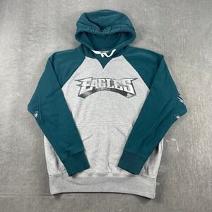 Philadelphia Eagles NFL Hands High Mens M Gray Teal Hoodie Raglan Pullover